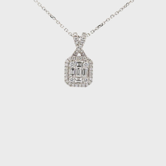 0.55 ctw Natural Diamonds Pendant | 14k White Gold.