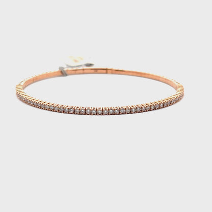 1.07 ctw Flexible Bangle | 14k Rose Gold.