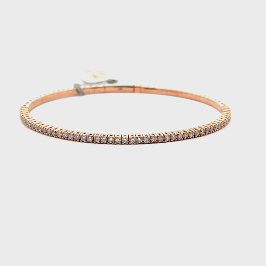 1.07 ctw Flexible Bangle | 14k Rose Gold.