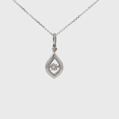 0.34 ctw Natural Diamonds Pendant | 14k White Gold.