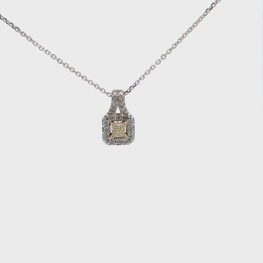 0.17 ct Natural Yellow Diamonds | 0.25 ct Natural Diamonds | 14k Yellow/White Gold.