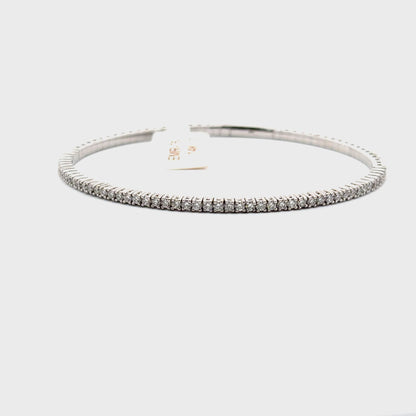 1.02 ctw Flexible Bangle | 14k White Gold.