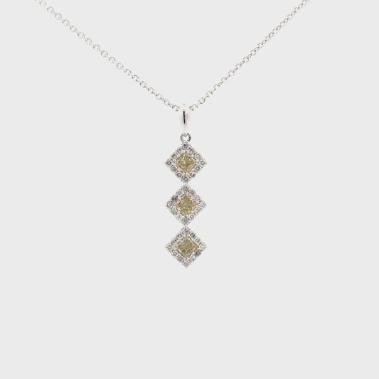 0.48 ct Natural Yellow Diamonds | 0.29 ct Natural Diamonds | 14k Yellow/White Gold.