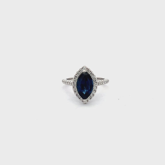 3.06 ct Natural Royal Blue Sapphire Ring | 0.63 ct Natural Diamonds | Platinum