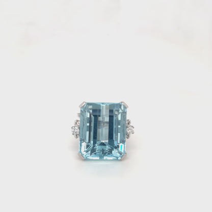 Aquamarine Solitaire Ring