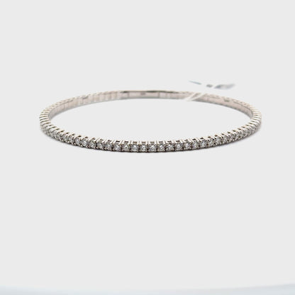 2.65 ctw Flexible Bangle | 14k White Gold.