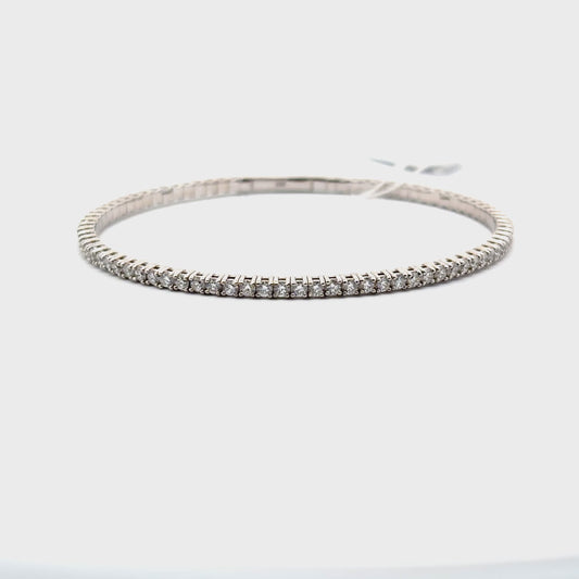 2.65 ctw Flexible Bangle | 14k White Gold.