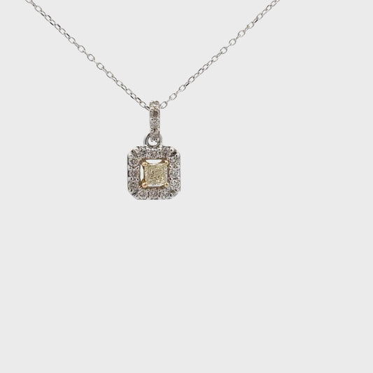 0.16 ct Natural Yellow Diamonds | 0.21 ct Natural Diamonds | 14k Yellow/White Gold.