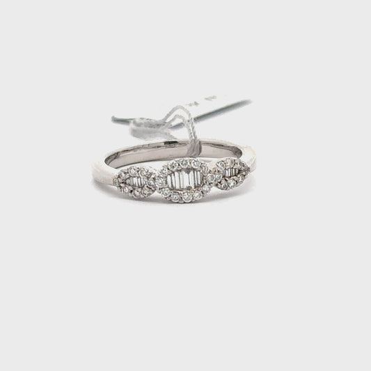 0.38 ctw Natural Diamond Ring | 18k White Gold