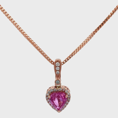 2.52 ct Natural Pink Sapphire | 0.34 ct Natural Diamonds | 14k Rose Gold