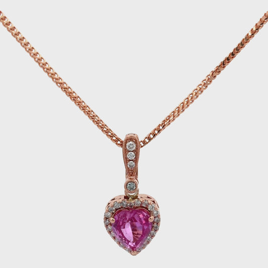2.52 ct Natural Pink Sapphire | 0.34 ct Natural Diamonds | 14k Rose Gold