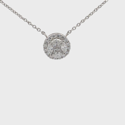 1.21 ctw Natural Diamonds Necklace | 18k White Gold.