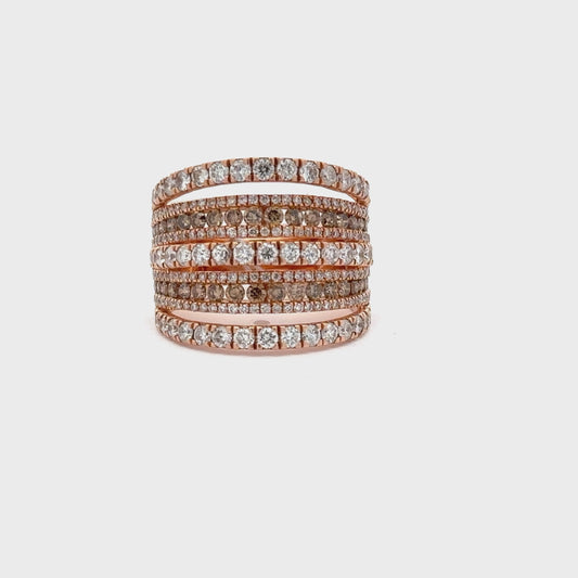 14K ROSE GOLD | 0.87 CT NATURAL CHOCOLATE DIAMONDS | 1.92 CT NATURAL DIAMONDS.