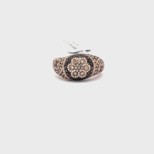 14K ROSE GOLD | 0.50 NATURAL DIAMONDS | 1.69 CT COLORED DIAMOND RING.