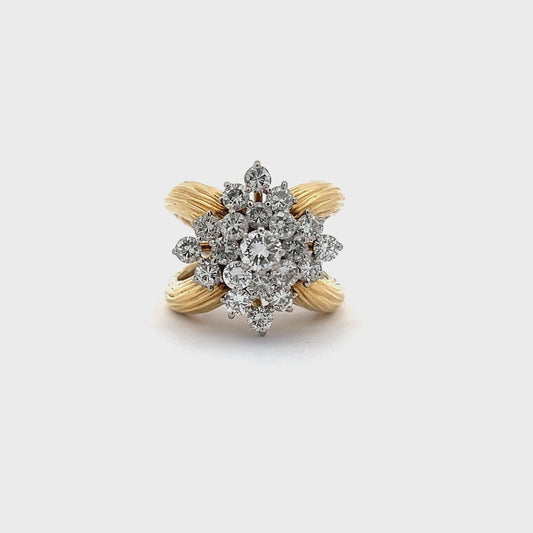 0.39 ct Natural Diamond Ring | 2.60 ct Side Diamonds | 18K YWG