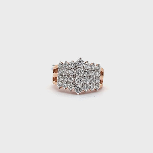 14K ROSE GOLD | 2.00 CTW NATURAL DIAMONDS RING.