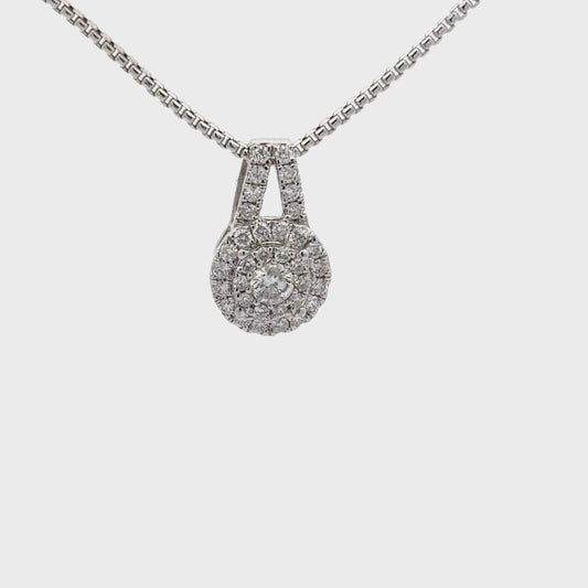 0.68 ctw Natural Diamonds Pendant | 14k White Gold.