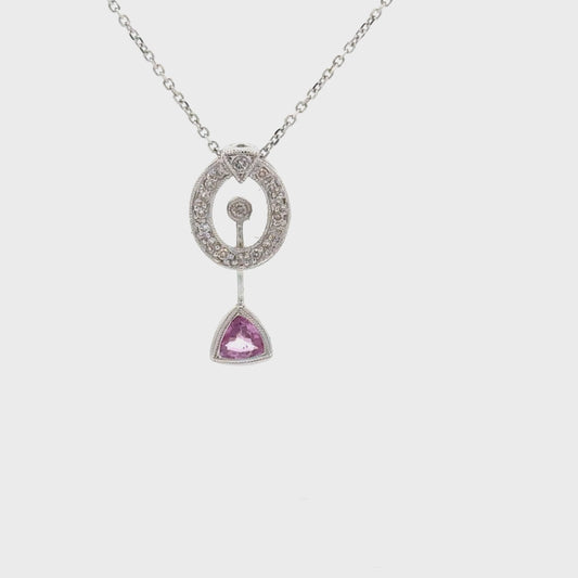 0.47 ct Natural Pink Sapphire | 0.14 ct Natural Diamonds | 14k White Gold