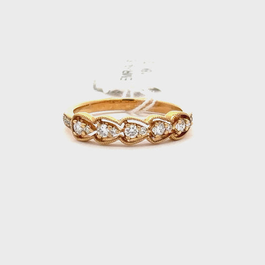 0.34 ctw Natural Diamond Ring | 18k Yellow Gold