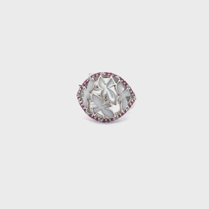 14K White Gold Ring.