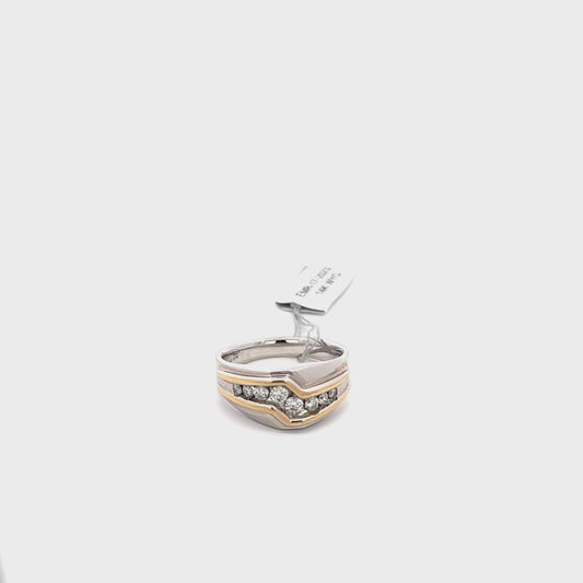 14k YWG Men’s Ring with Round Diamonds