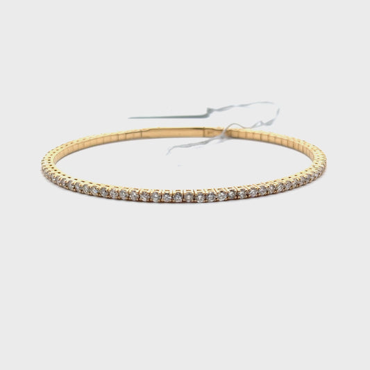 2.68 ctw Flexible Bangle | 14k Yellow Gold.