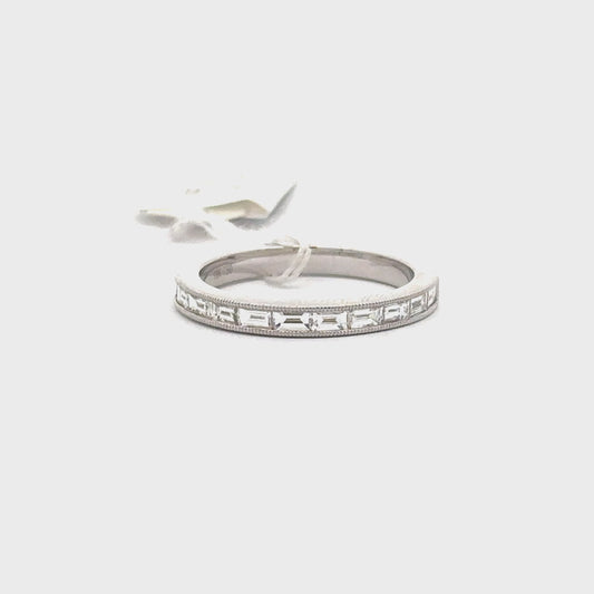 18k White Gold Baguette diamond Ring
