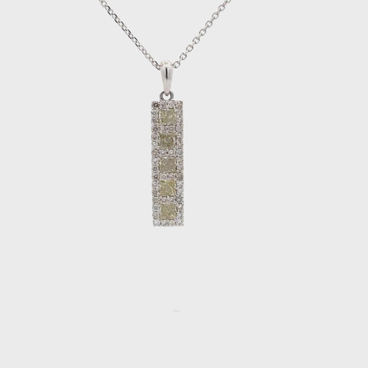 0.74 ct Natural Yellow Diamonds | 0.34 ct Natural Diamonds | 14k Yellow/White Gold.
