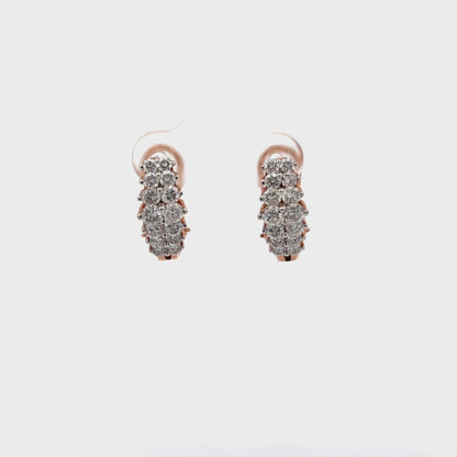 2.00 ctw Natural Diamonds Earrings | 14k Rose Gold