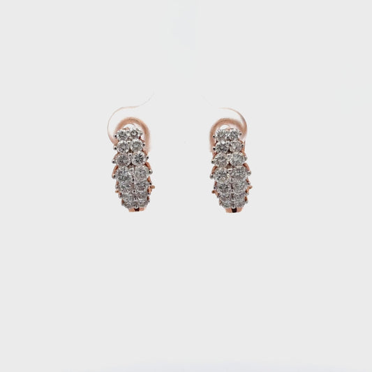2.00 ctw Natural Diamonds Earrings | 14k Rose Gold