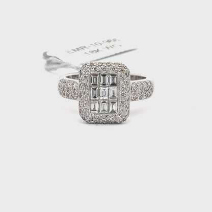 1.05 ctw Natural Diamond Ring | 18K White Gold