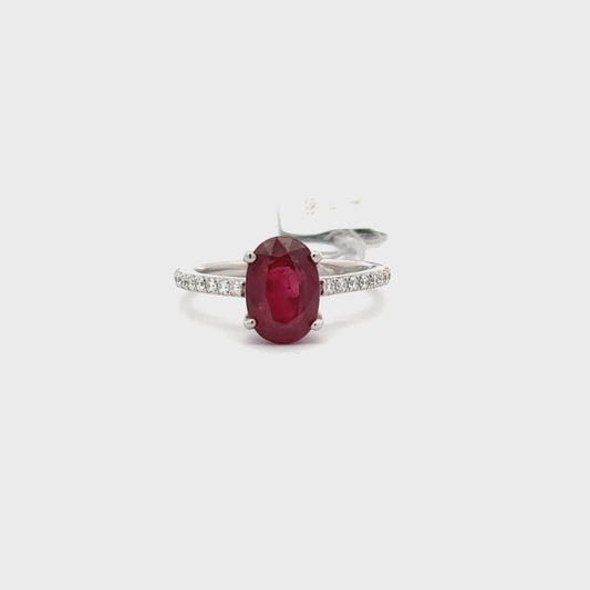 Oval Ruby Solitaire Ring