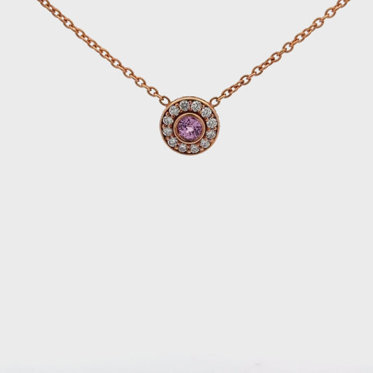 0.55 ct Natural Pink Sapphire | 0.45 ct Natural Diamonds | 14k Rose Gold