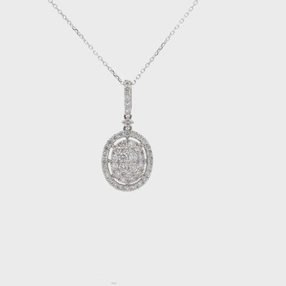 1.05 ctw Natural Diamonds Pendant | 18k White Gold.