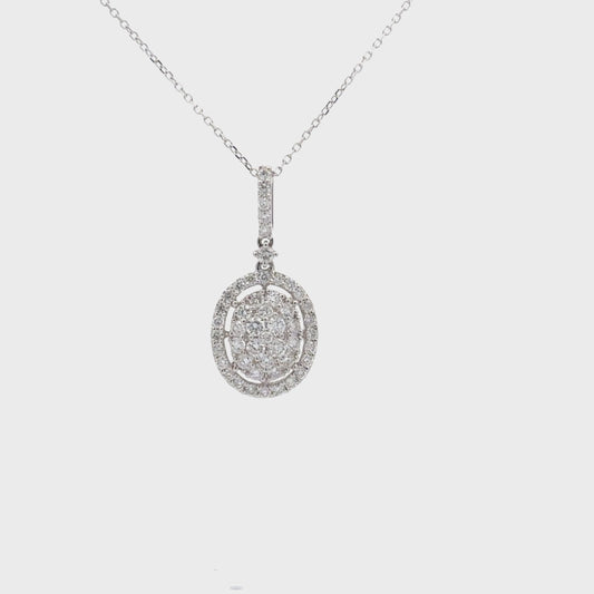 1.05 ctw Natural Diamonds Pendant | 18k White Gold.