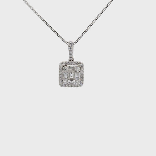 0.47 ctw Natural Diamonds Pendant | 14k White Gold.
