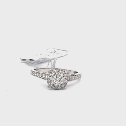 0.86 ctw Natural Diamond Ring | 18k White Gold | 3.1 Gram.