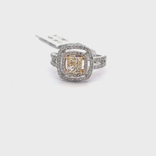 0.46 ct Natural Yellow Diamond Ring | 0.54 ct Side Diamonds | 14k YWG | 5.1 Gram