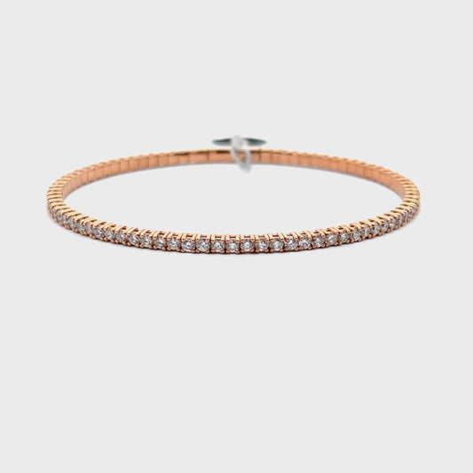 6.25 ctw Flexible Bangle | 14k Rose Gold.