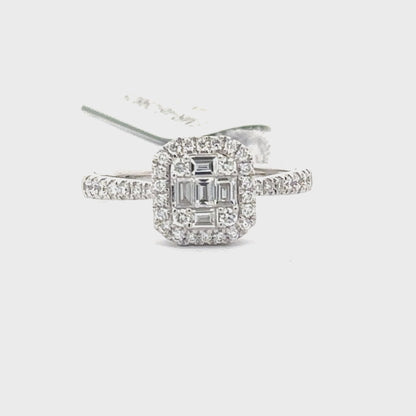 0.56 ctw Natural Diamond Ring | 14k White Gold