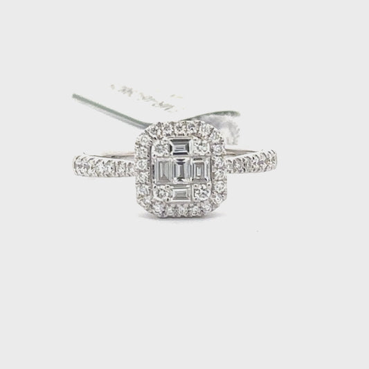 0.56 ctw Natural Diamond Ring | 14k White Gold