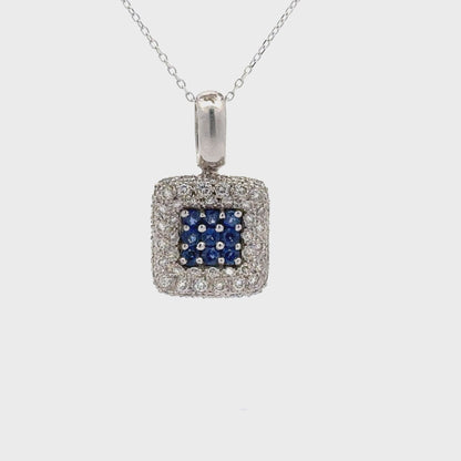 0.38 ct Natural Blue Sapphire | 0.76 ct Natural Diamonds | 18k White Gold