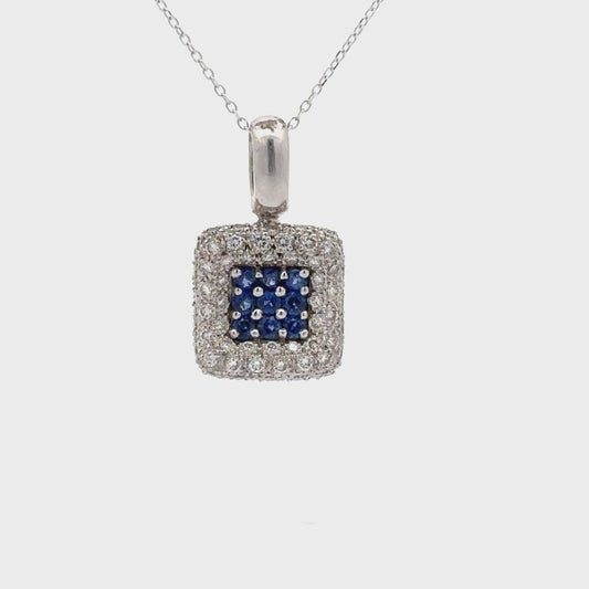 0.38 ct Natural Blue Sapphire | 0.76 ct Natural Diamonds | 18k White Gold