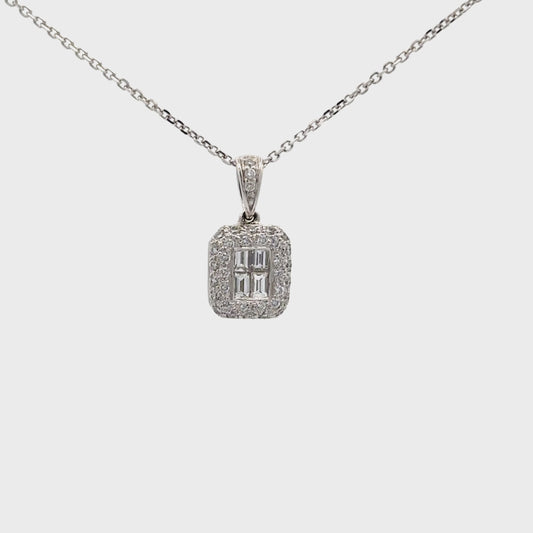 0.54 ctw Natural Diamonds Pendant | 18k White Gold.