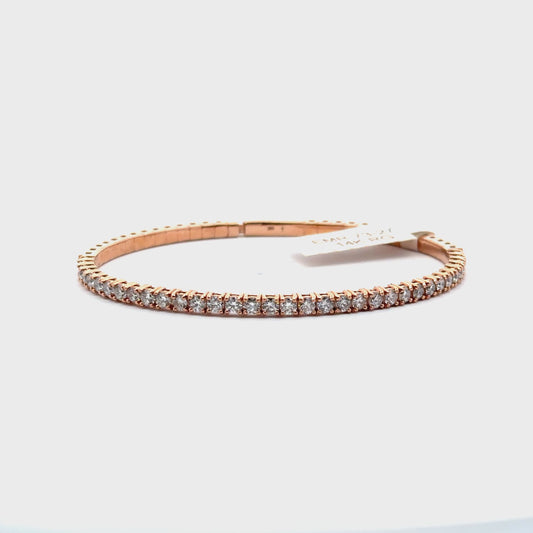 2.41 ctw Flexible Bangle | 14k Rose Gold.