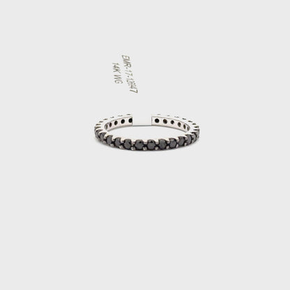 14K WHITE GOLD | 1.02 NATURAL BLACK DIAMONDS BAND.