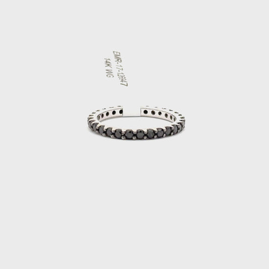 14K WHITE GOLD | 1.02 NATURAL BLACK DIAMONDS BAND.