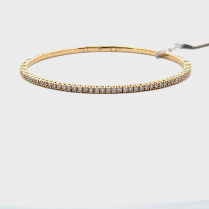 1.07 ctw Flexible Bangle | 14k Yellow Gold.