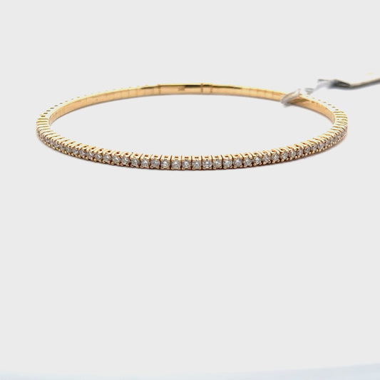 1.07 ctw Flexible Bangle | 14k Yellow Gold.