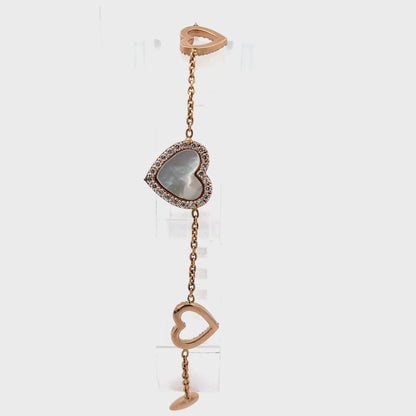 0.36 ctw Natural Diamond | Mother of Pearl | 14K Rose Gold